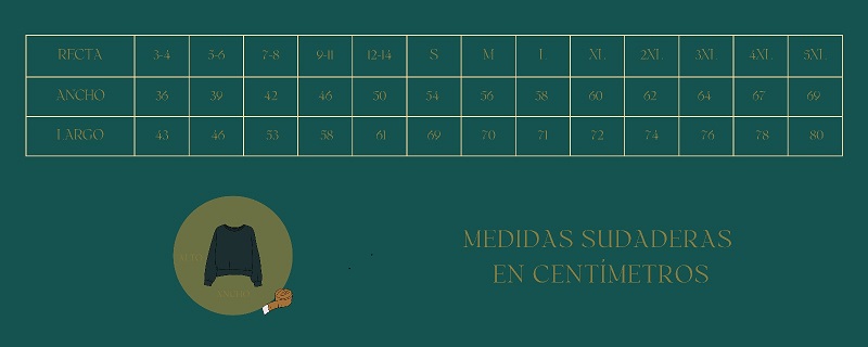 medidas sudaderas 2025