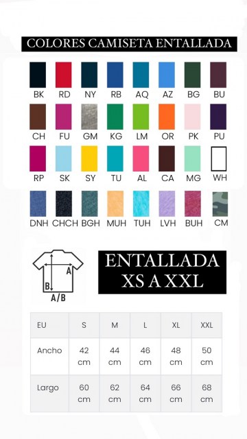 colores-tallas-camiseta-entallada-xs-xxl